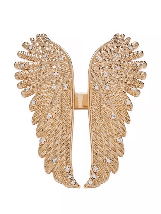 Victoria's Secret Jewelry - Victoria's Secret Gold Angel Wing Double-Finger Ring